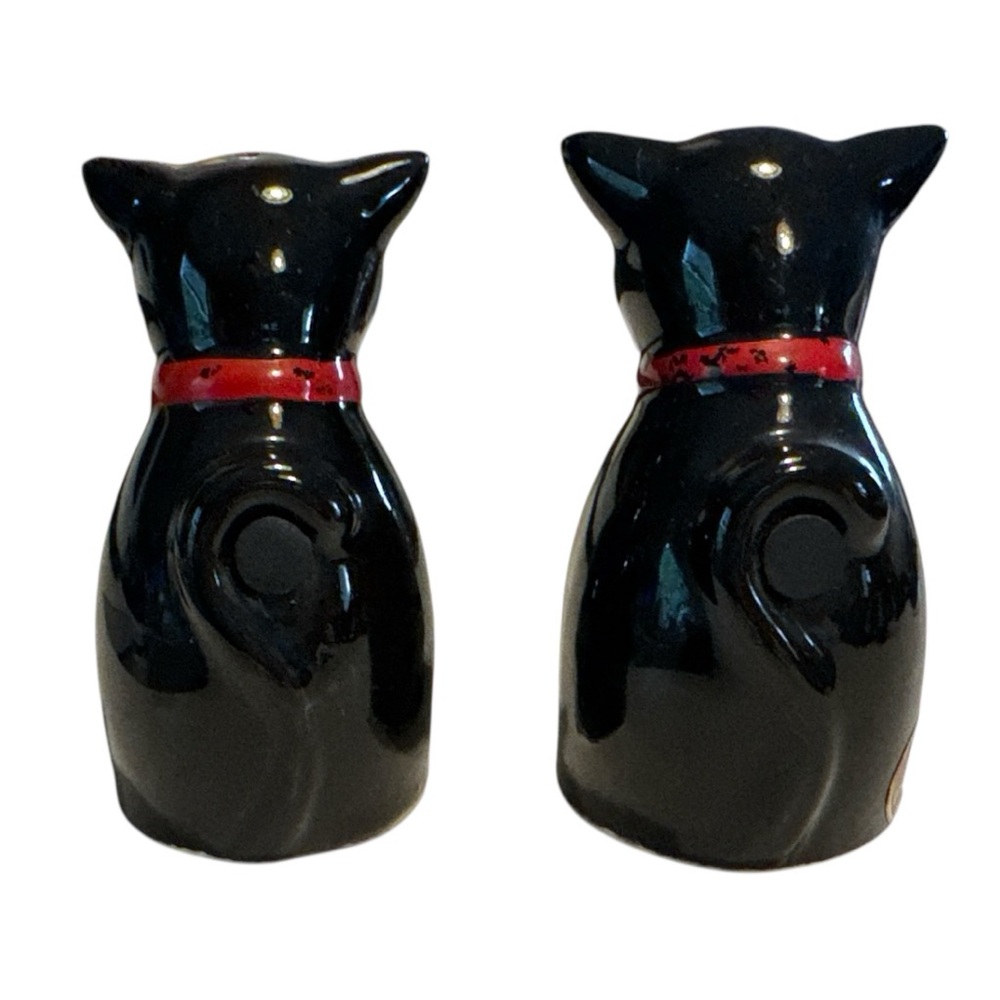 Vintage Lefton Ceramic Cat Salt & Pepper Shakers made in Japan - Picture 4 of 8
